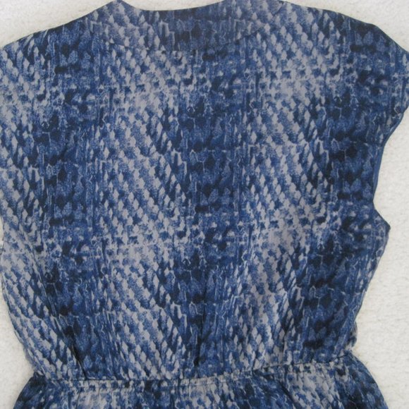 Converse One Star Dress Medium Blue Animal Print Cap Sleeve Womens Snake Skin - Picture 6 of 7